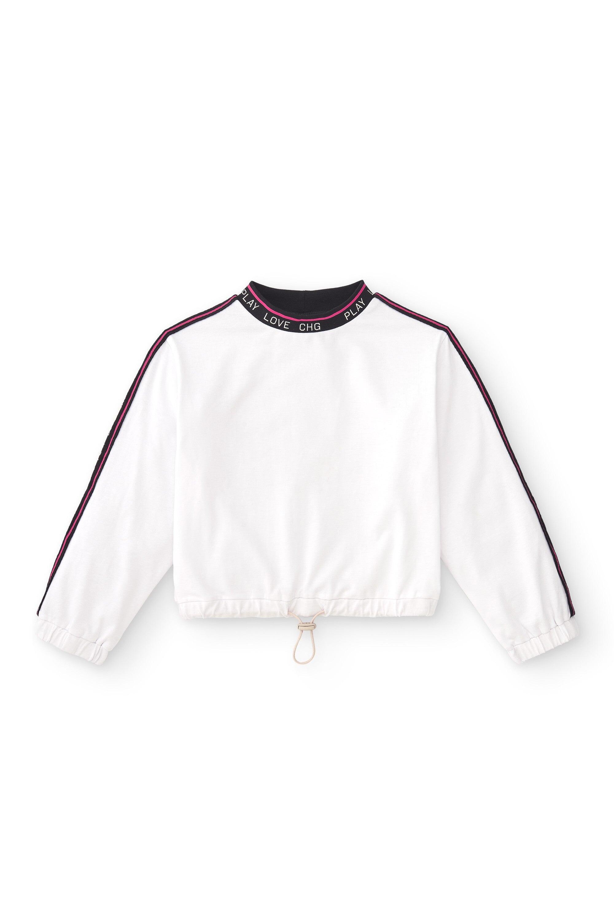 Camiseta esportiva branca de manga comprida para meninas | Barra 2/5
