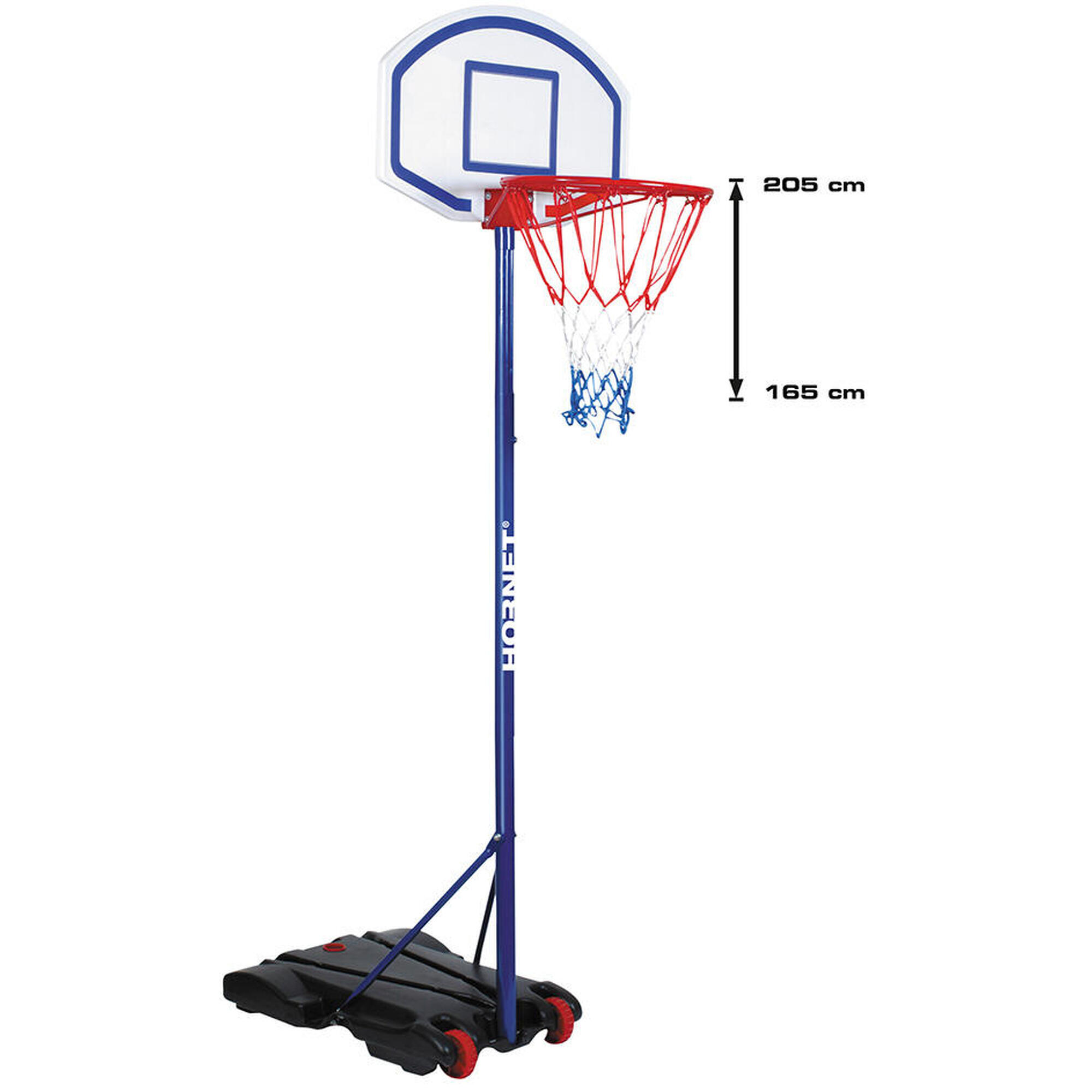 Hudora 71622 verstellbarer Basketballständer Hornet bis 205 cm Korbhöhe