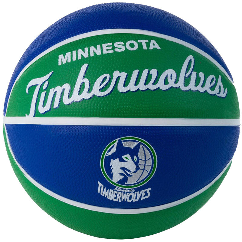 Mini bola Wilson Team Retro Minnesota Timberwolves tamanho 3 de basquetebol