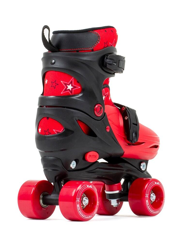 Nebula Black/Red Adjustable Kids Quad Roller Skates 2/3