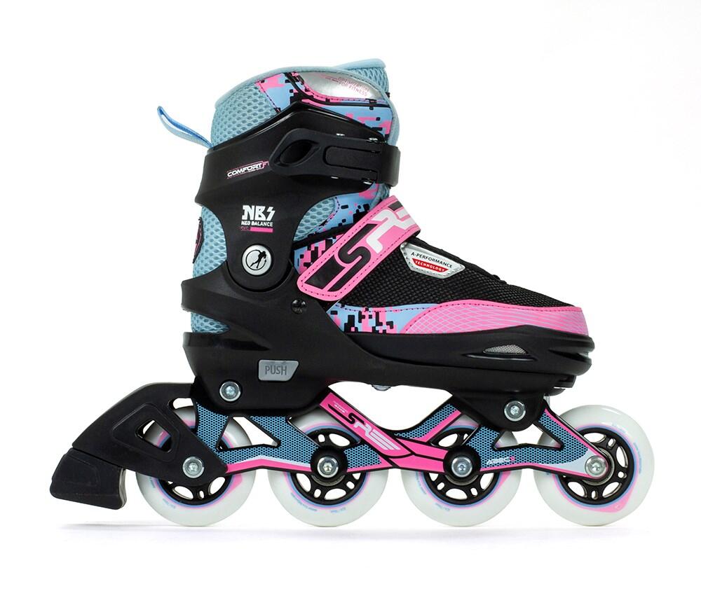 SFR Pixel Adjustable Fitness Inline Skates - Blue/Pink