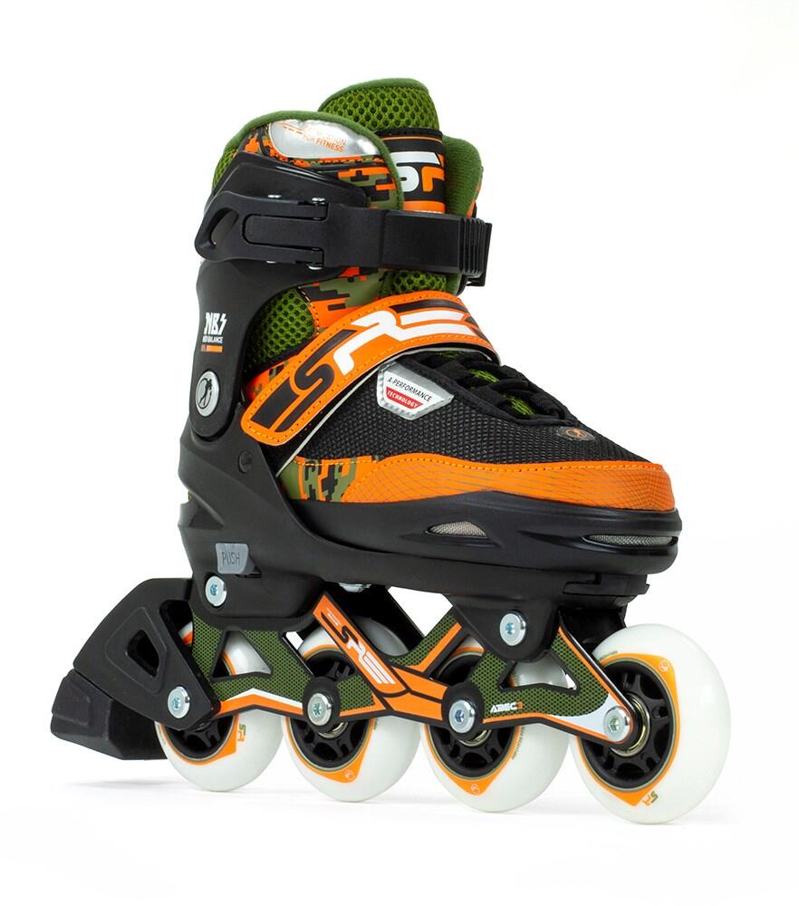 Pixel Adjustable Fitness Inline Skates - Green/Orange 3/3