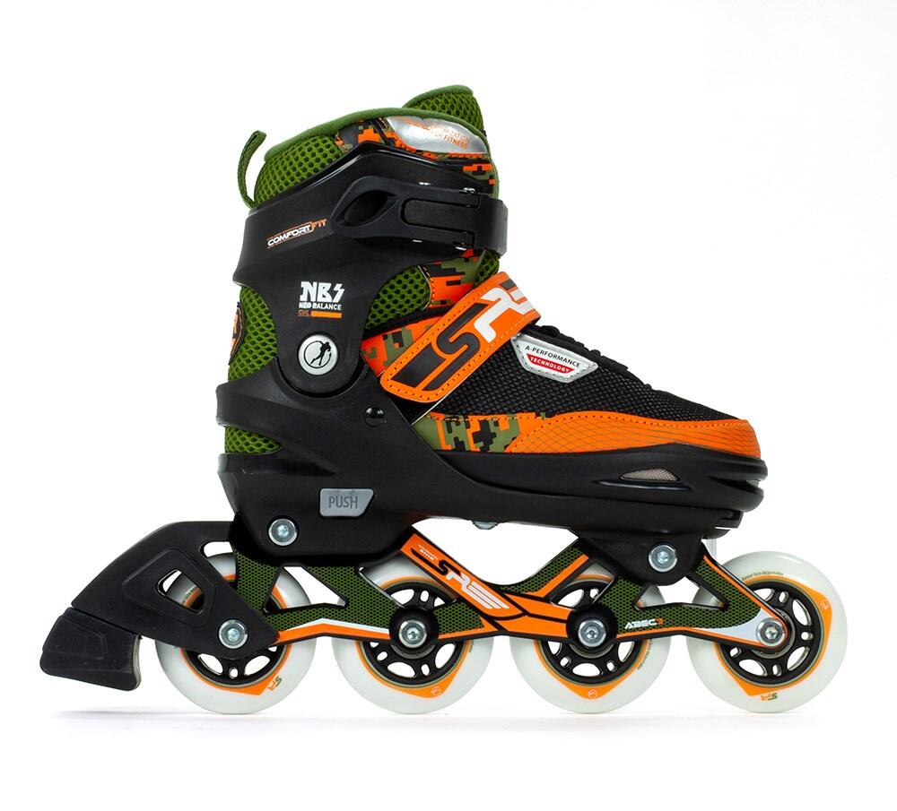 SFR Pixel Adjustable Fitness Inline Skates - Green/Orange