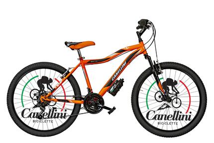 Vélo Enfant VTT Canellini VORTEX 26" 18V - Orange/Noir