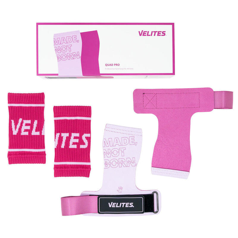 Poignées flexibles Velites Quad Pro rose clair M