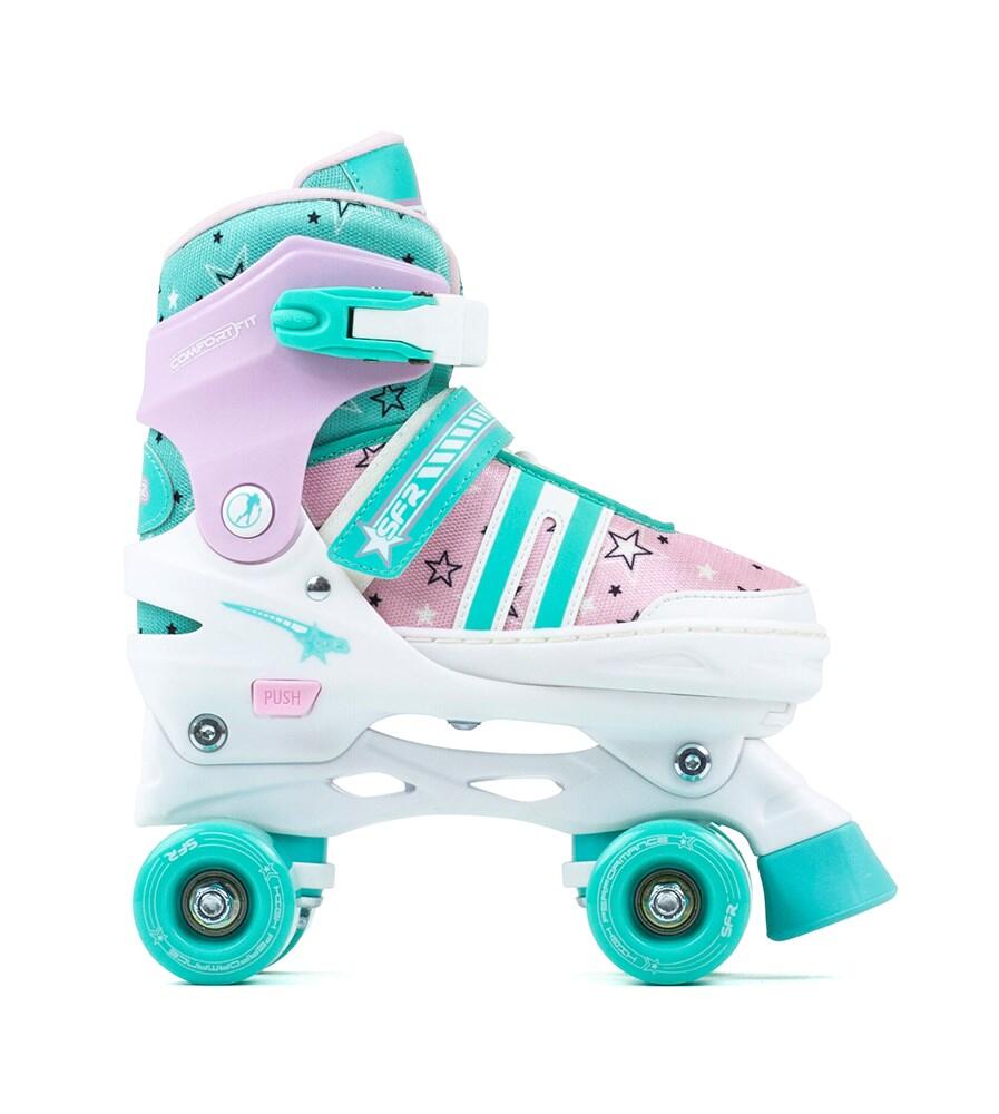 Spectra Teal/Pink Adjustable Kids Quad Roller Skates 2/3