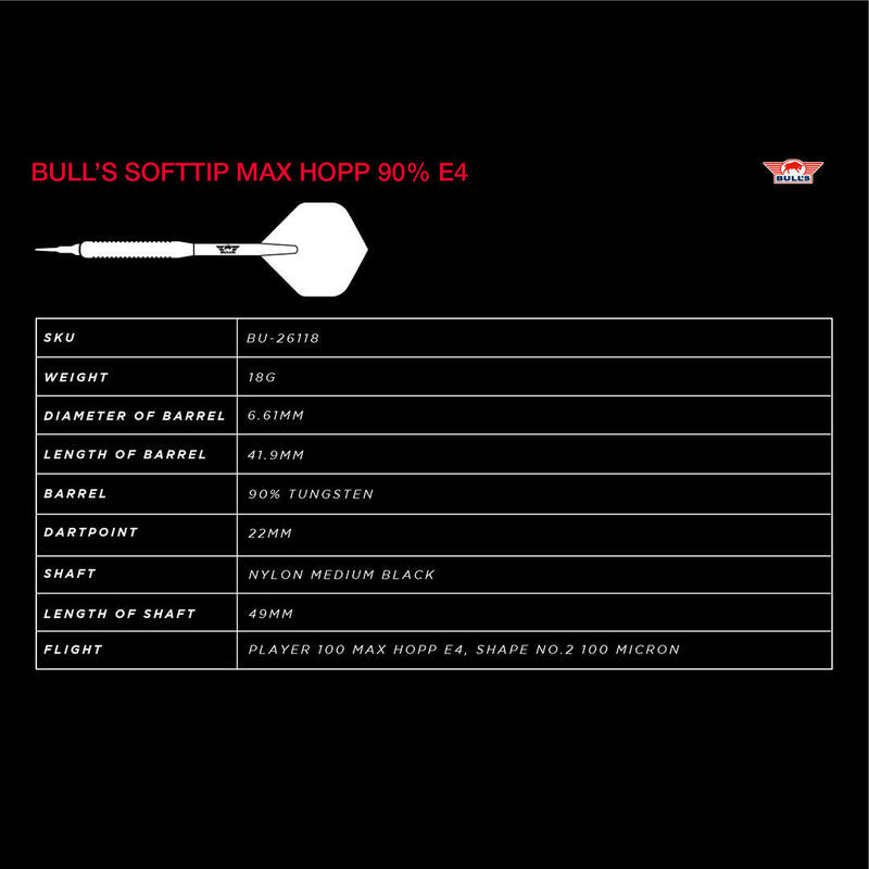 Bull's Softtip Max Hopp 90% Edition 4 18 gram