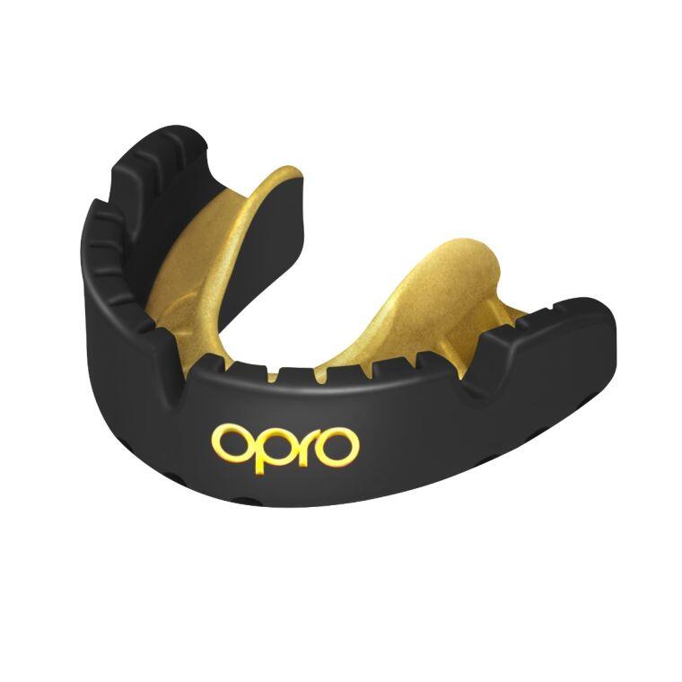 OPRO Gold Zahnspange Schwarz/Gold Erwachsene V2