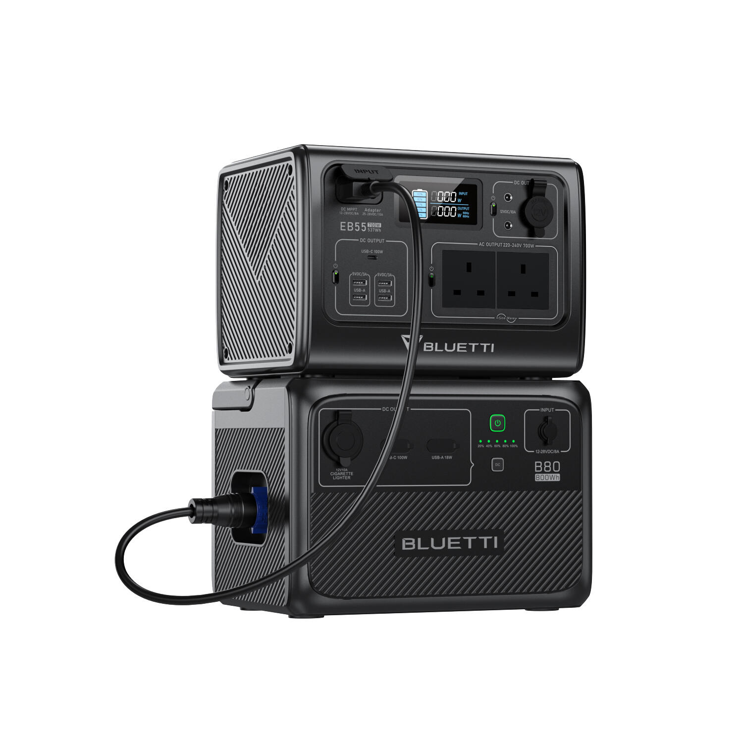 BLUETTI Portable Power Station EB55 and B80 External Battery 1/7