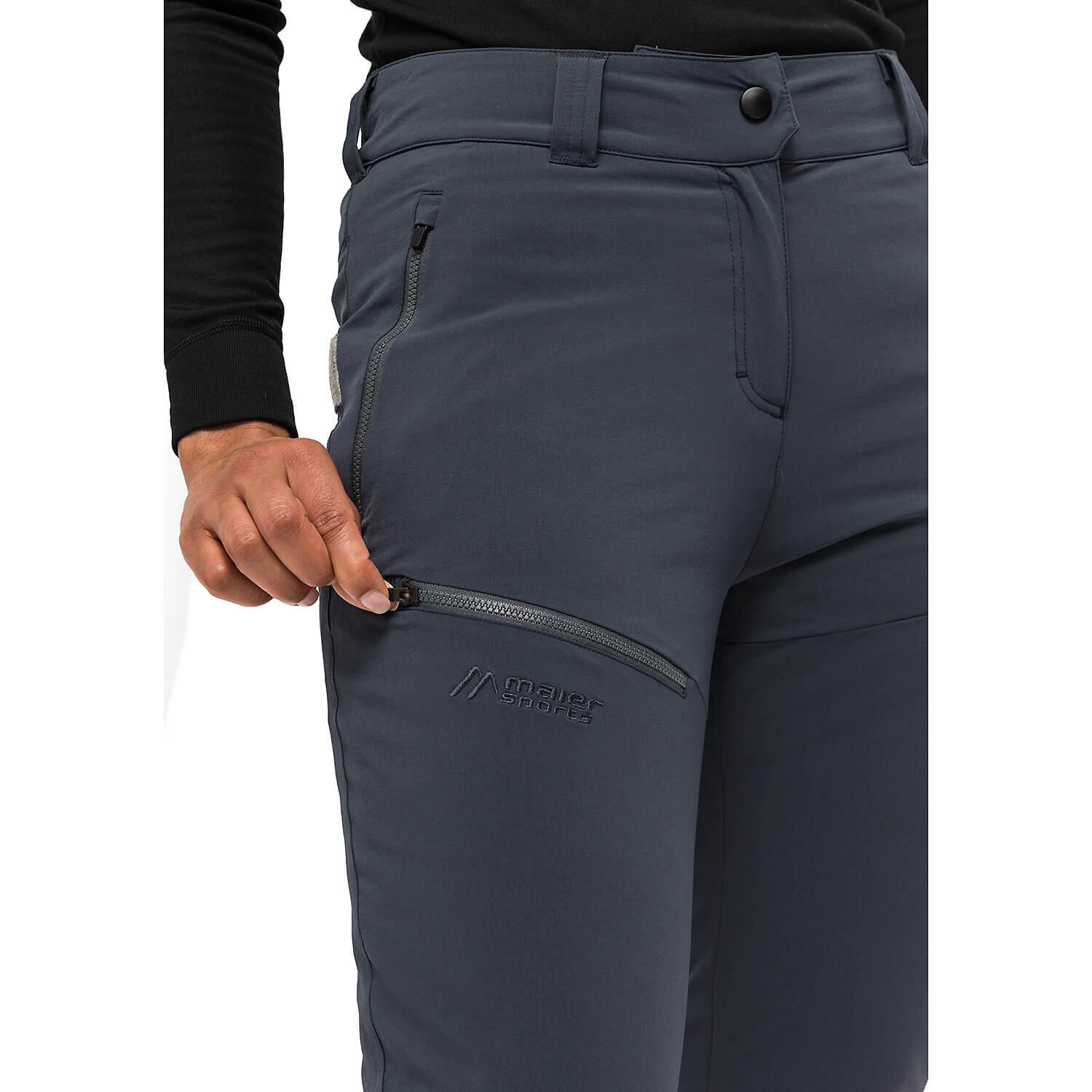Pantalon Femme Maier Sports Lulaka Wool Gris Regular 12/15