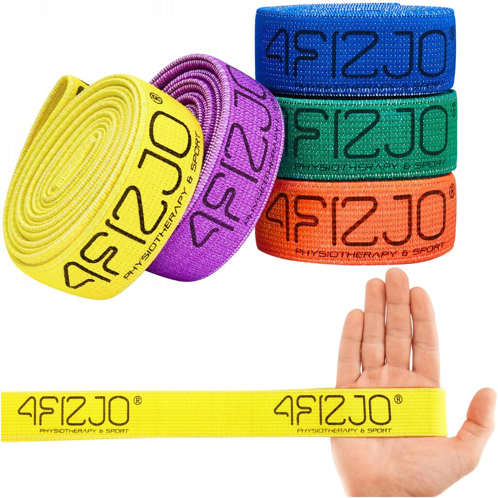 Комплект ластици POWER BAND 4FIZJO памук латекс 210 см 3,5 см 1–35 кг 5 бр.