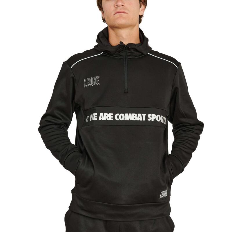 Sudadera con capucha Adulto Deportes Combate Leone 1947 OUTLINE negro