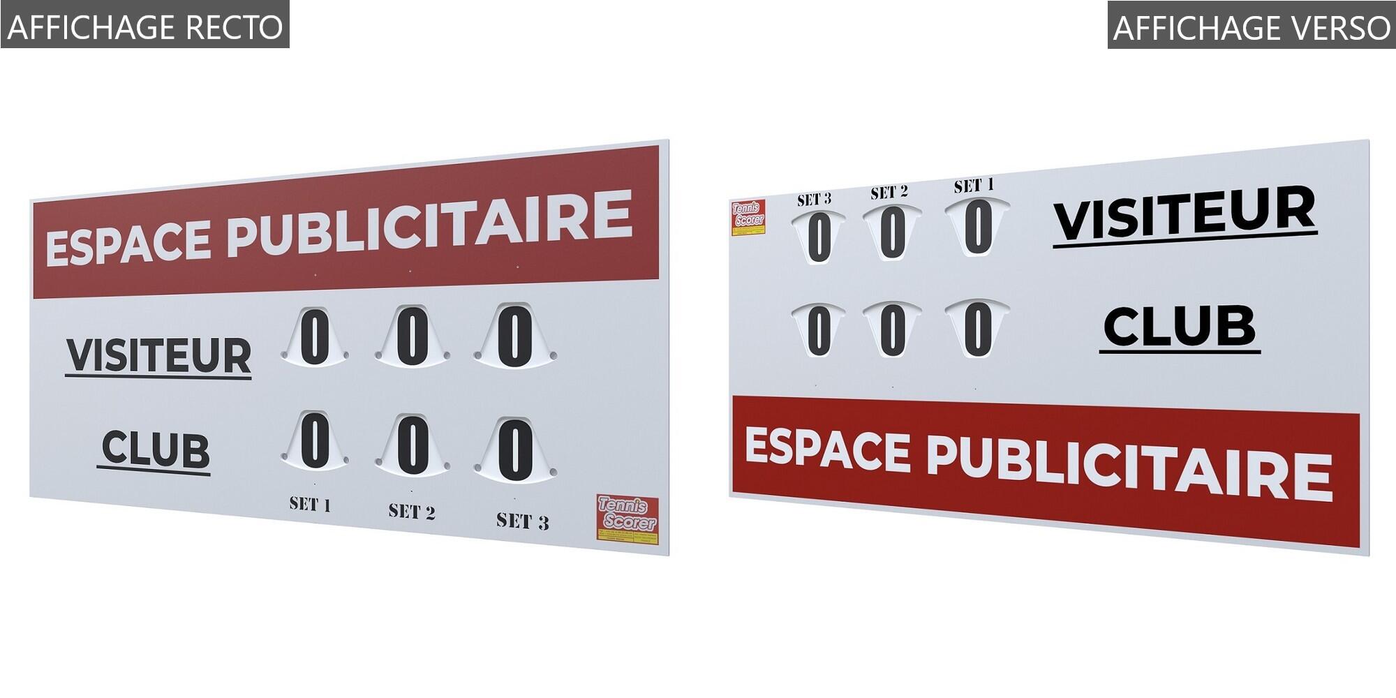 TENNIS SCORER Tabellone di punteggio - MODELLO GRANDE RECTO-VERSO