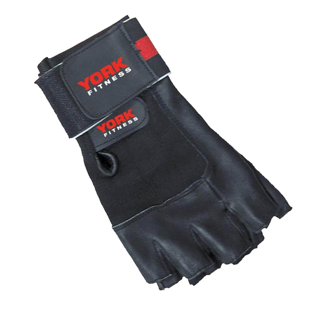 York Fitness Leather Weight Lifting Gloves with Wrist Wrap 2/3