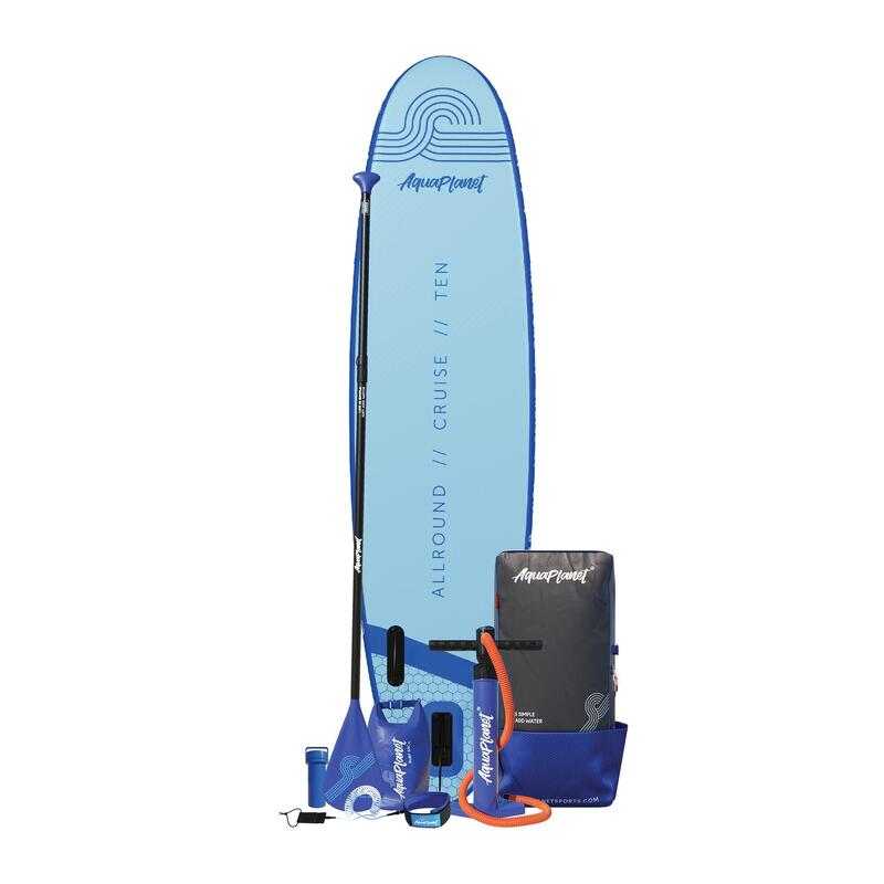 AQUAPLANET Kit de Paddle Gonflable - AllRound Ten Bleu