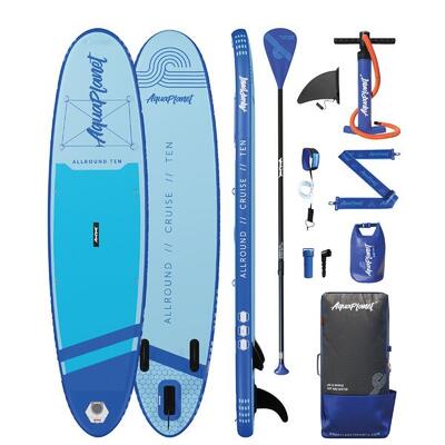 AQUAPLANET Aufblasbares Stand-Up Paddleboard Set - AllRound Ten Blau