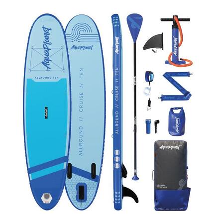 AQUAPLANET Kit de Paddle Gonflable - AllRound Ten Bleu