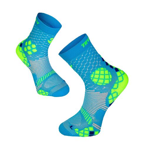 Sosete compresive pentru sport COMPRESSION SOCKS Turquoise Yellow