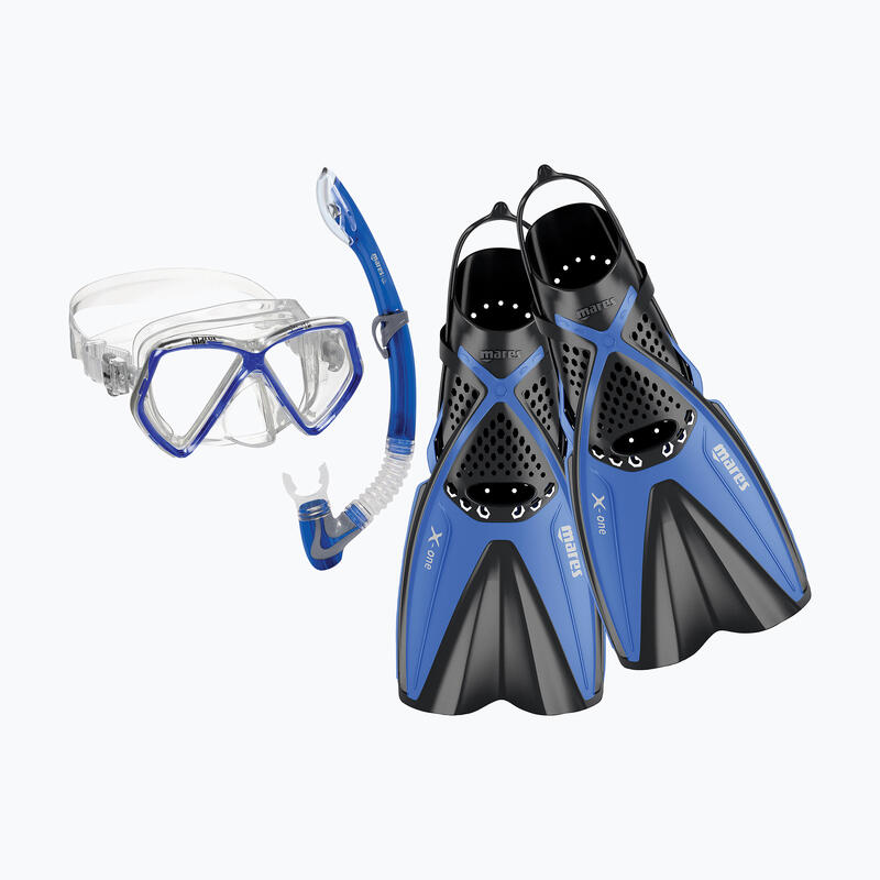 Set snorkeling Mares AQ - X-ONE PIRATE, Albastru, S