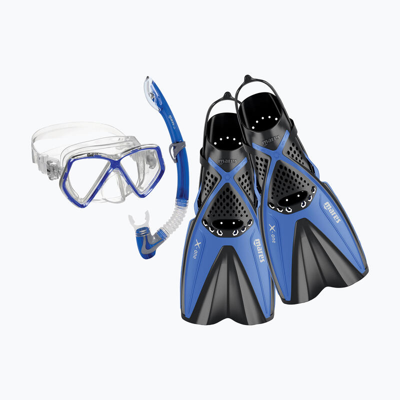 Set snorkeling Mares AQ - X-ONE PIRATE, Albastru, XS