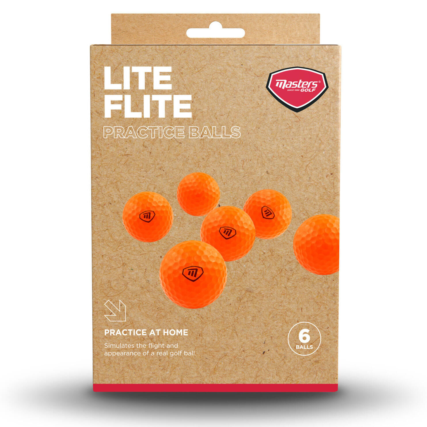 MASTERS GOLF Masters Lite-Flite Foam Balls 6pk - Orange