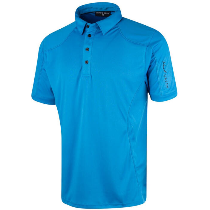 ISLAND GREEN Mens Top Stitch Golf Polo Shirt