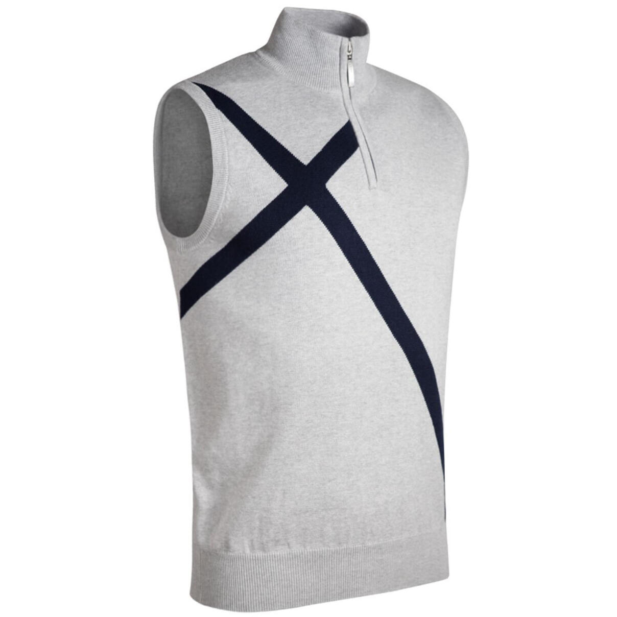 GLENMUIR Glenmuir Saltire Sleeveless Sweater - Grey/Navy