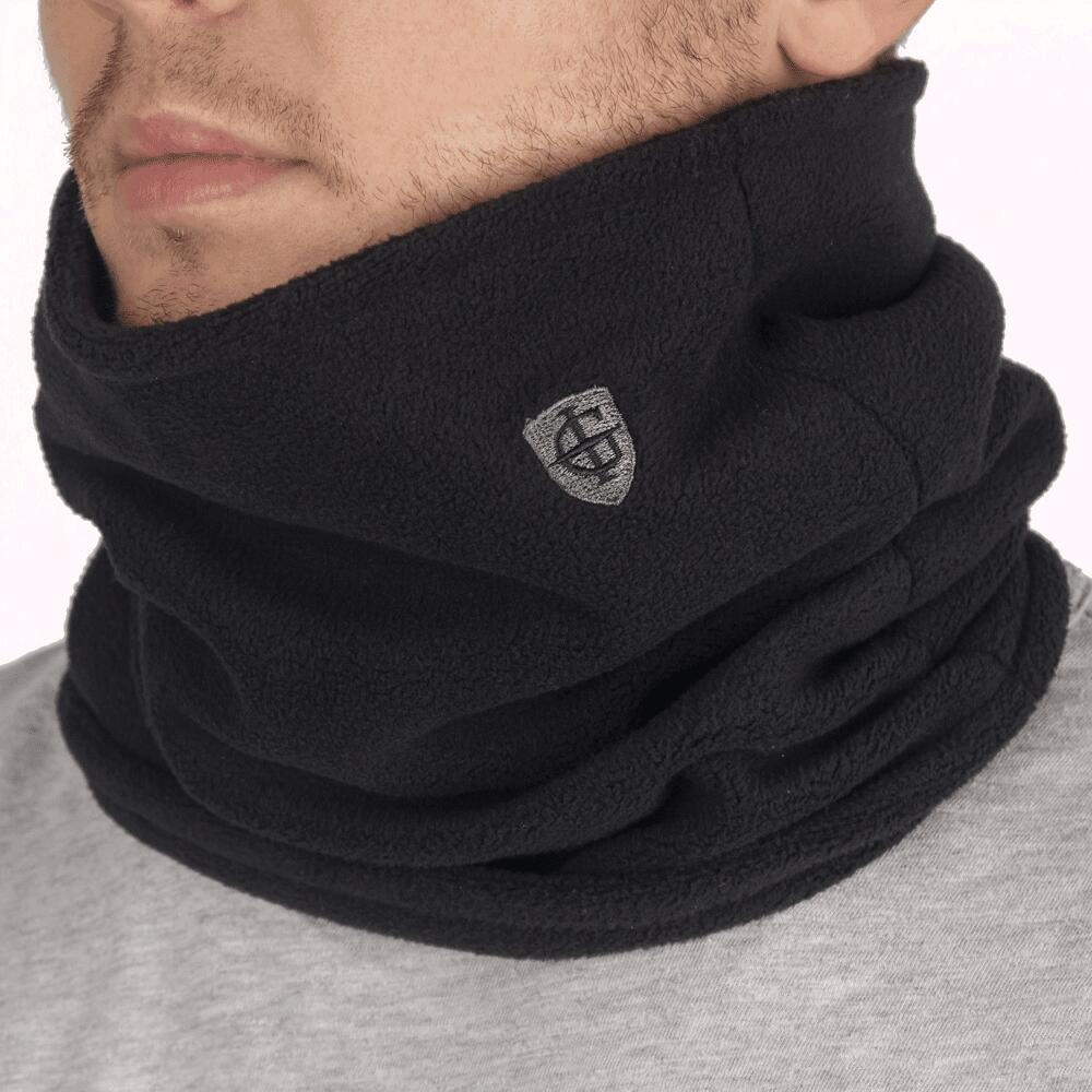 ISLAND GREEN DOUBLE LAYER FLEECE NECK WARMER - BLACK / CHAR 3/5