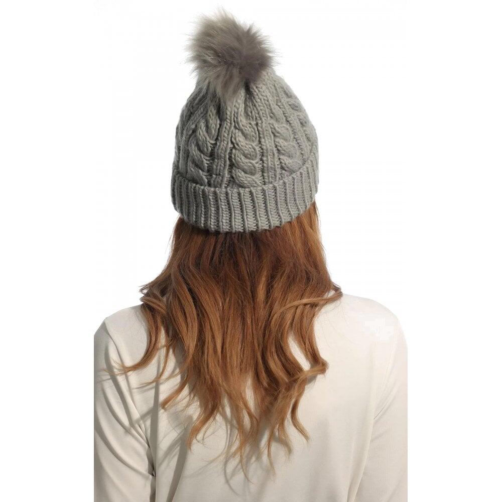 Ladies Faux Pom Pom Feeced Thermal Beanie Hat 3/5