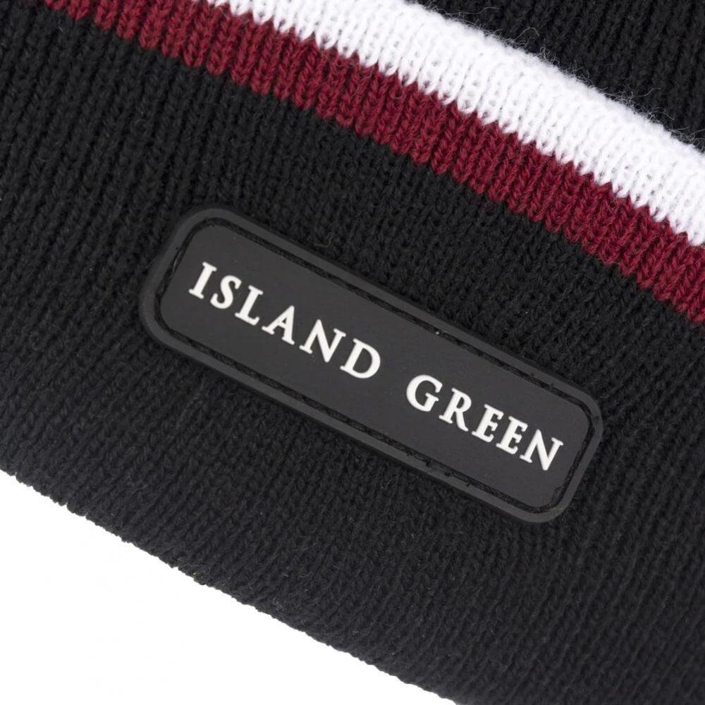 Island Green Mens Knitted Golf Bobble Hat 3/4