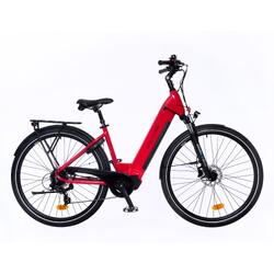 Elektrische fiets YEEP.ME WEEK Comfort Rood 90km Centrale motor 100Nm Hyd remmen