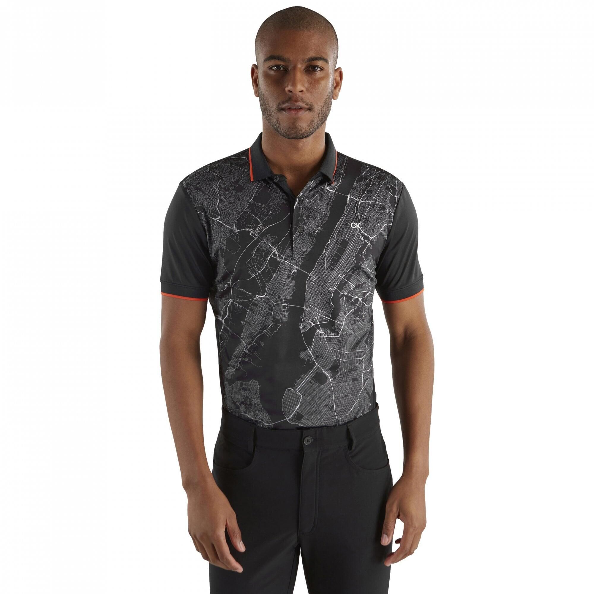 CALVIN KLEIN Calvin Klein NYC Print Polo Black