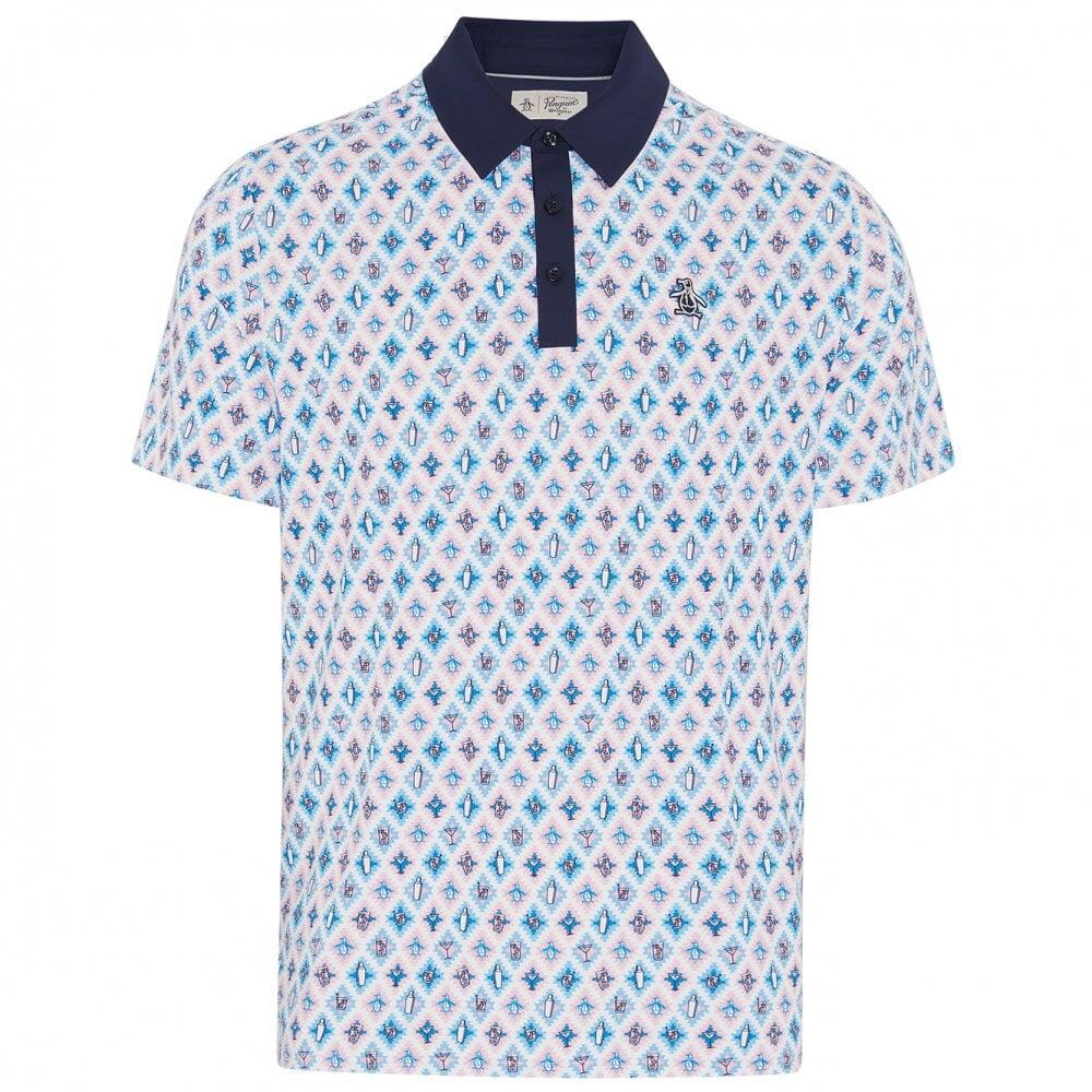 PENGUIN Original Penguin All Over Atomic Cocktail Polo BLACK IRIS