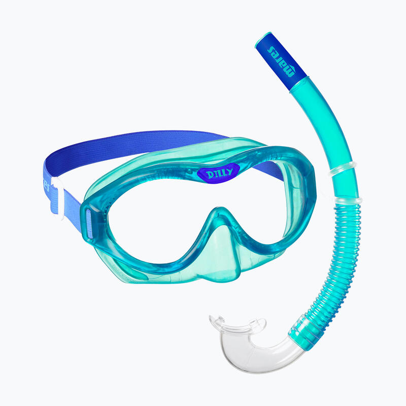 Masque et Tuba de Snorkeling Combo Dilly Enfant Bleu Aqua