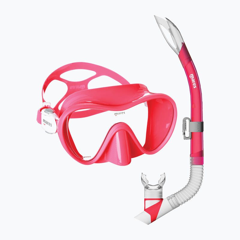 Masque et Tuba de Snorkeling Combo Tropical Adulte Rose