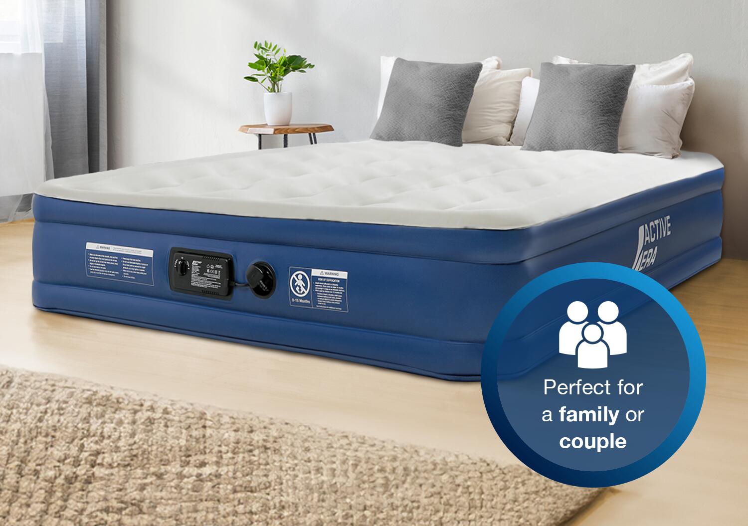 Materac powietrzny King Size Comfort Lite – szary/granatowy