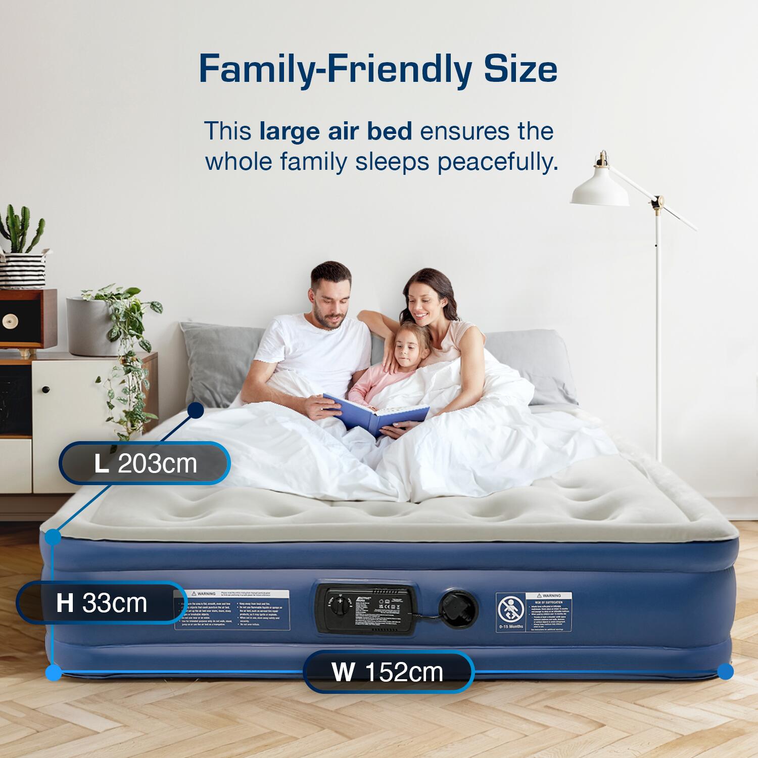 King Size Comfort Lite Air Bed - Grey/Navy 5/7