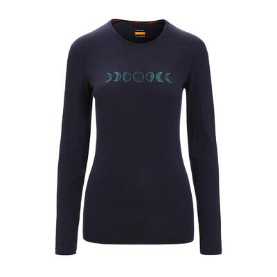 Icebreaker 200 oasis crewe moon phase thermisch t-shirt voor dames