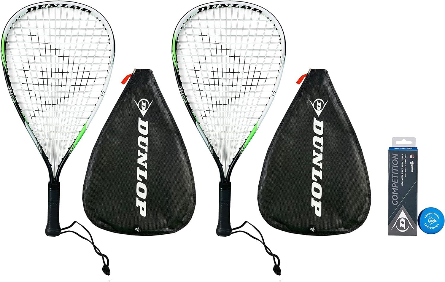 Dunlop Biotec Racketball Racket Twin Pack & 3 Racketball Balls 1/3