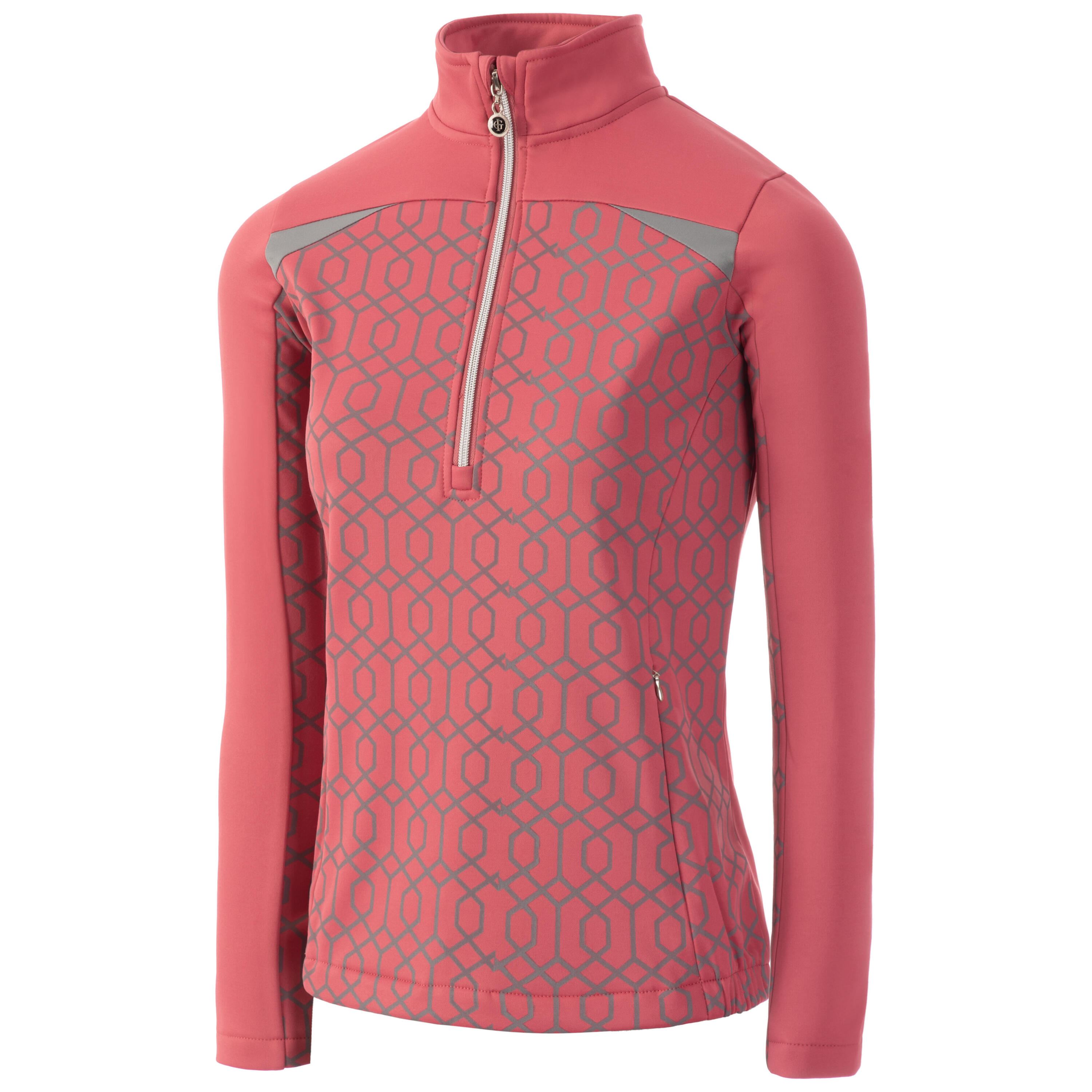 ISLAND GREEN Island Green Ladies Printed Contrast Lined Golf Top Layer