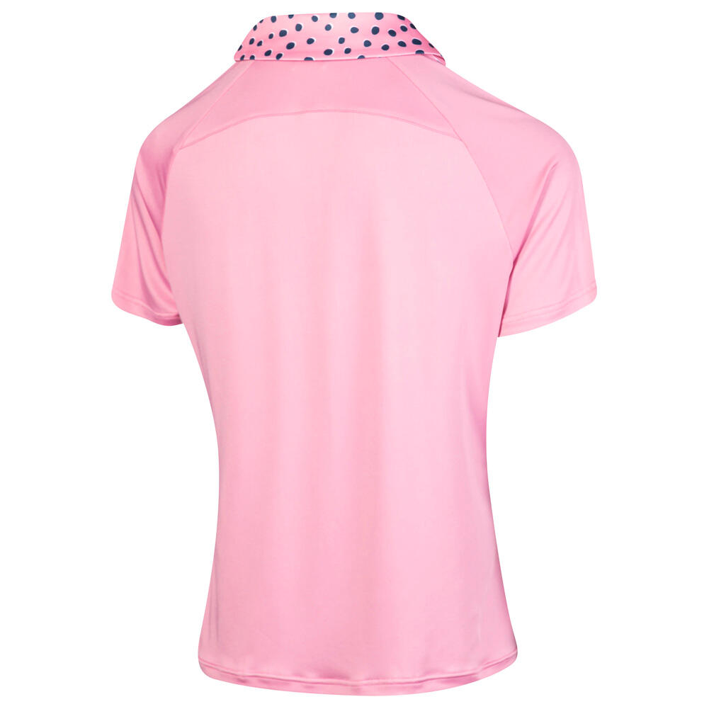 Ladies Printed Collar Raglan Golf Polo Shirt 2/3