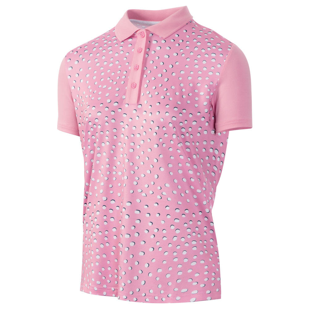 ISLAND GREEN Ladies Spotted Print Short Sleeve Golf Polo Shirt