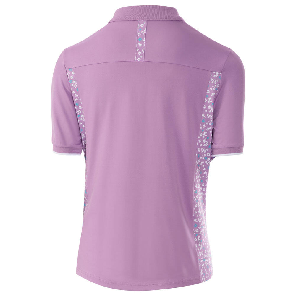 Ladies Panelled Floral Print Stretch Golf Polo Shirt 2/3
