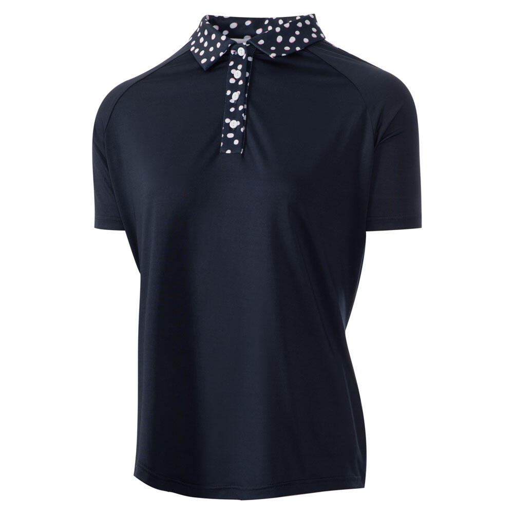 ISLAND GREEN Ladies Printed Collar Raglan Golf Polo Shirt