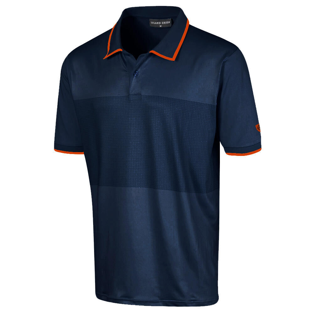 ISLAND GREEN Mens Panel Print Golf Polo Shirt