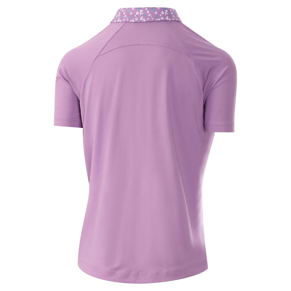 Ladies Printed Floral Collar Zip Neck Golf Polo Shirt 2/3