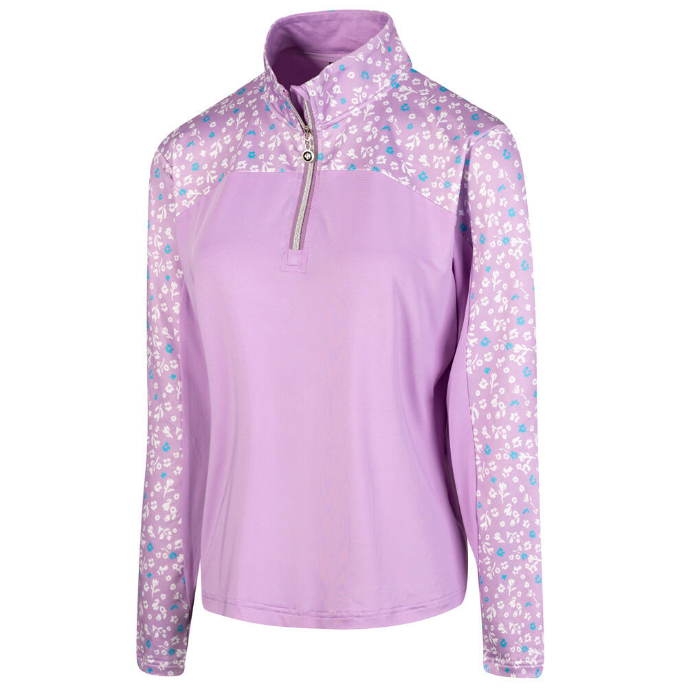 ISLAND GREEN Ladies Floral Print Quick Dry Golf Top Layer