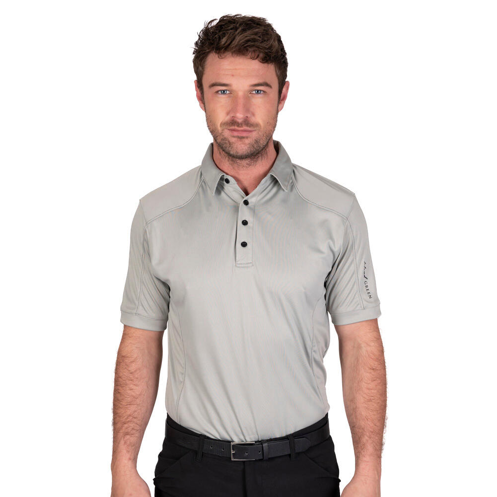 ISLAND GREEN Mens Top Stitch Golf Polo Shirt