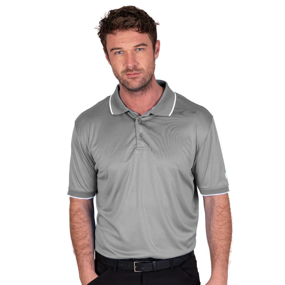 ISLAND GREEN Mens Performance Quick Dry Golf Polo Shirt