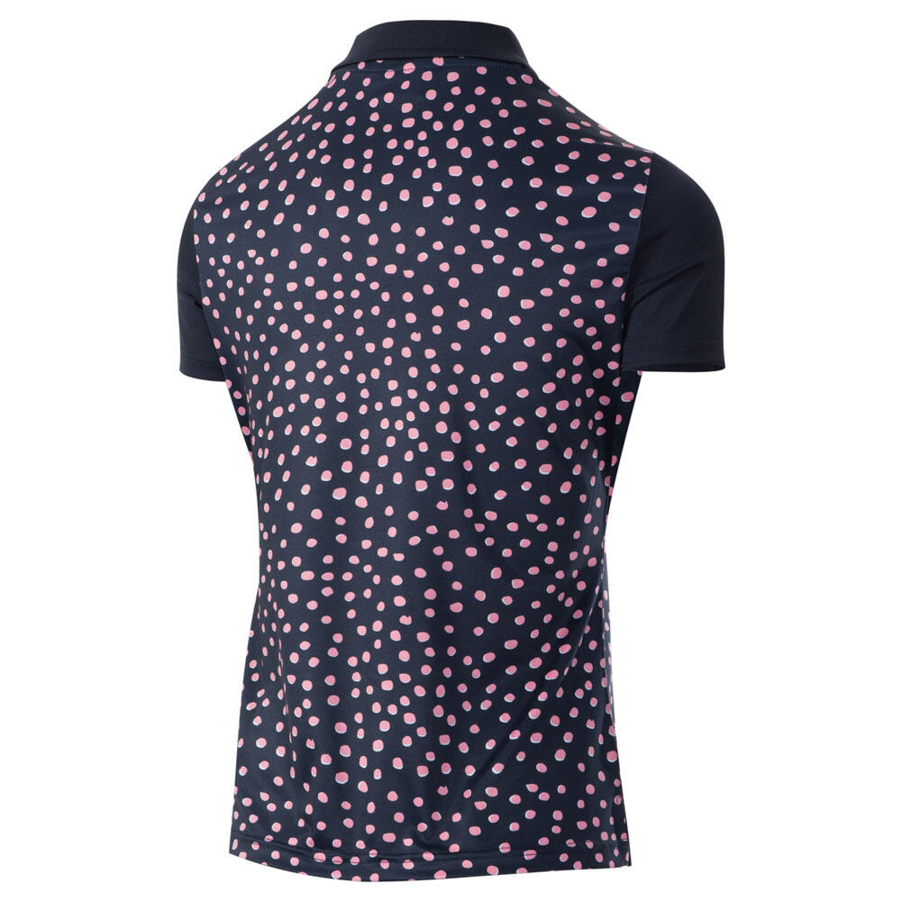 Ladies Spotted Print Short Sleeve Golf Polo Shirt 2/3